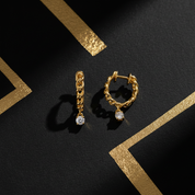 Gold Diamond Huggie Earrings