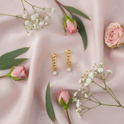 Gold Diamond Huggie Earrings
