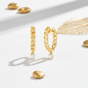 Gold Diamond Huggie Earrings