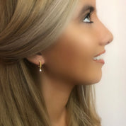 Gold Diamond Huggie Earrings