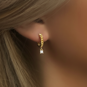 Gold Diamond Huggie Earrings