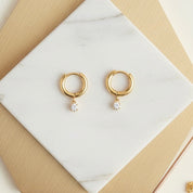 Gold Diamond Huggies
