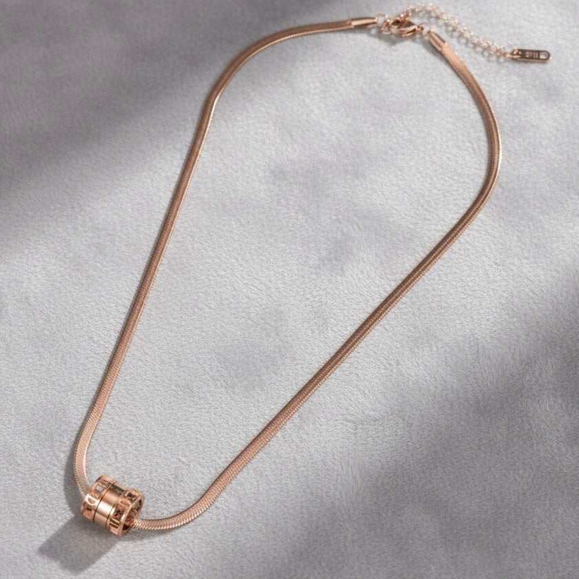 Rose Gold Snakeskin Ring Necklace