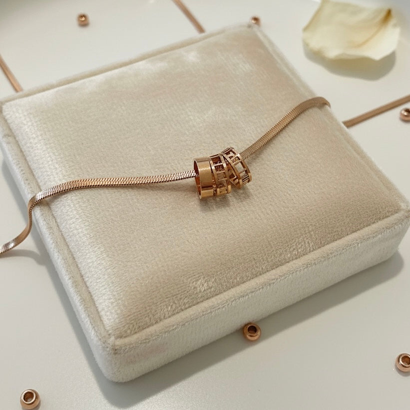 Rose Gold Snakeskin Ring Necklace