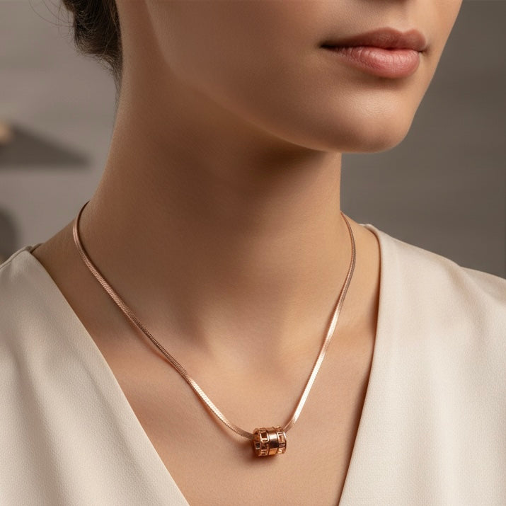 Rose Gold Snakeskin Ring Necklace