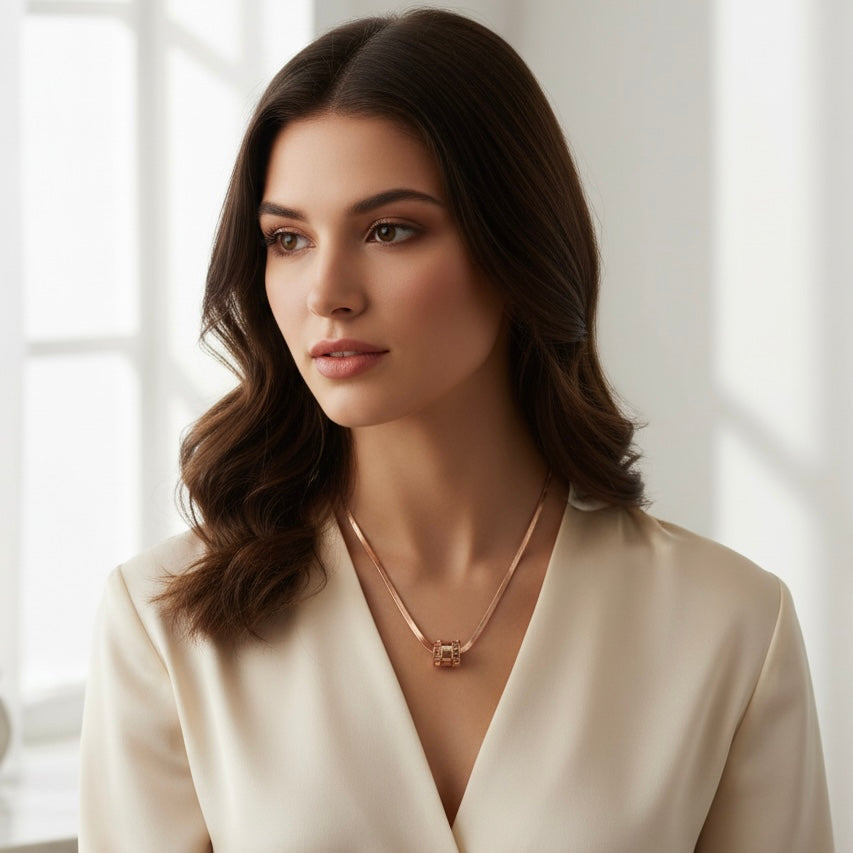 Rose Gold Snakeskin Ring Necklace