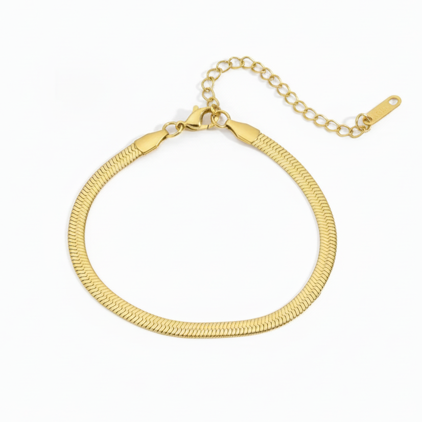 Gold Snakeskin Bracelet 4mm