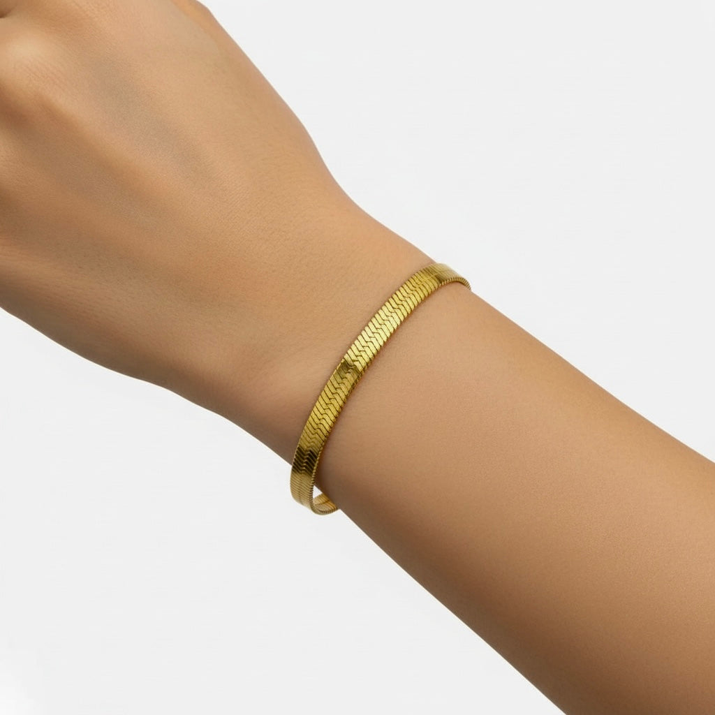 Gold Snakeskin Bracelet 4mm