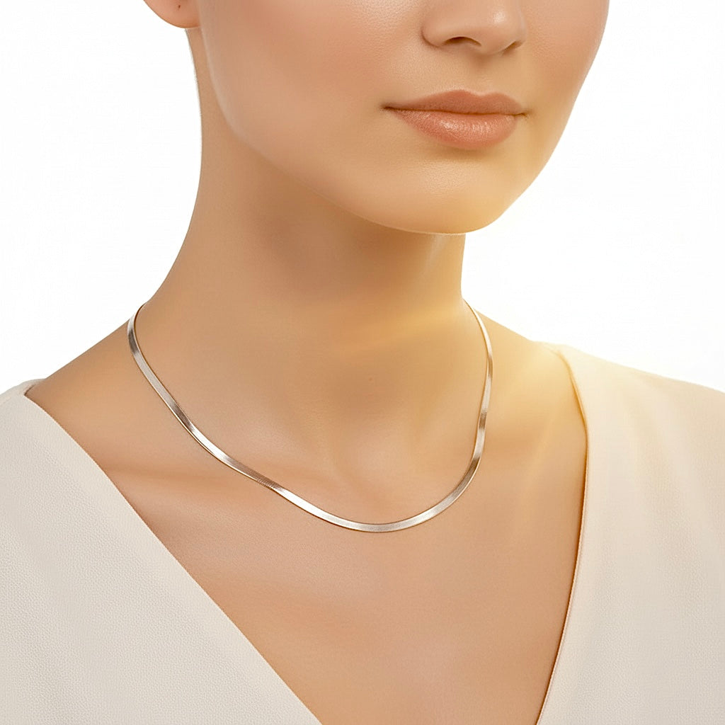Silver Snakeskin Necklace