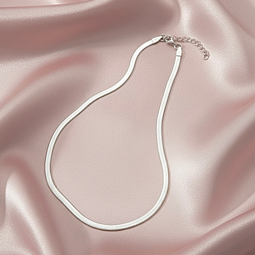 Silver Snakeskin Necklace