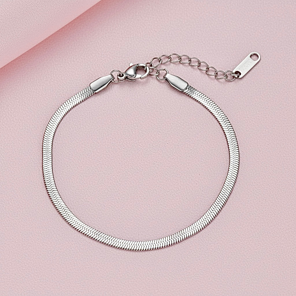 Silver Snakeskin Bracelet
