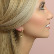 18K Gold Triple Ring Earrings
