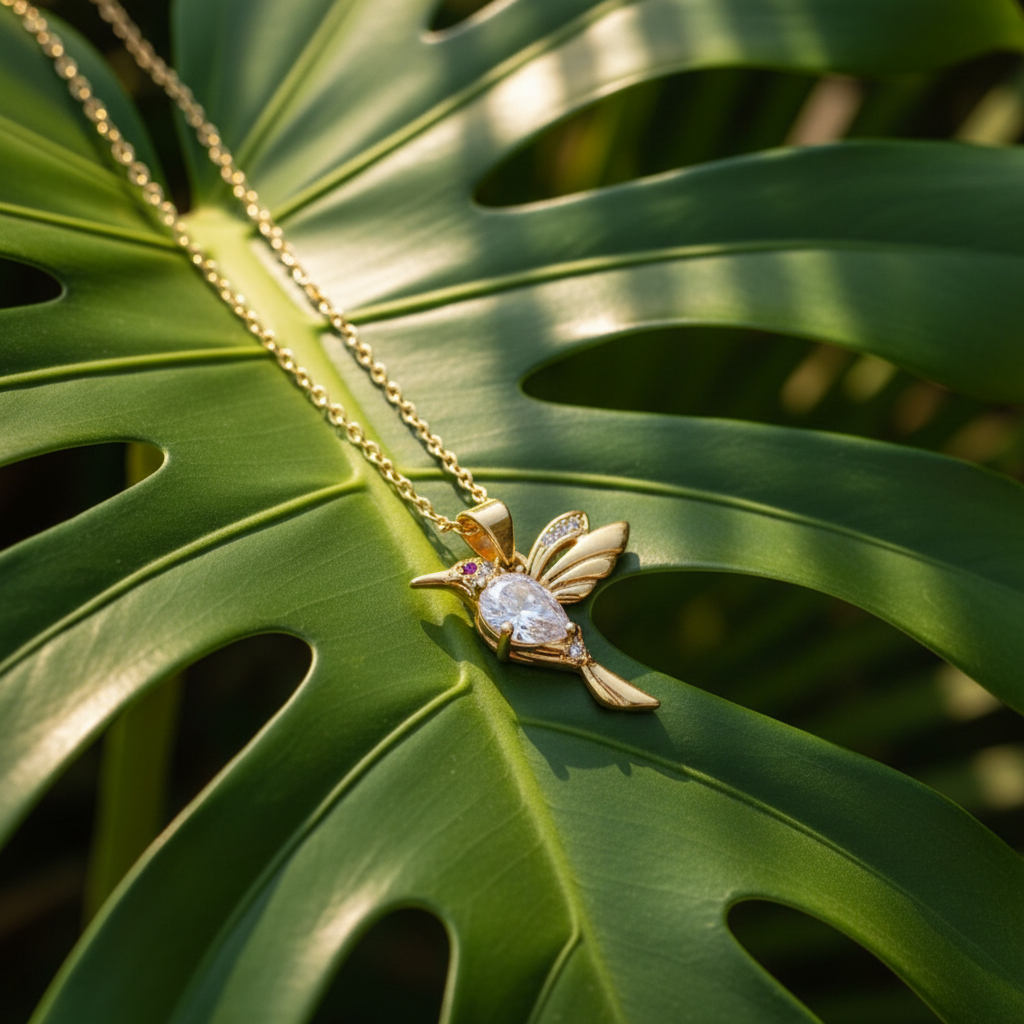 Gold Hummingbird Necklace