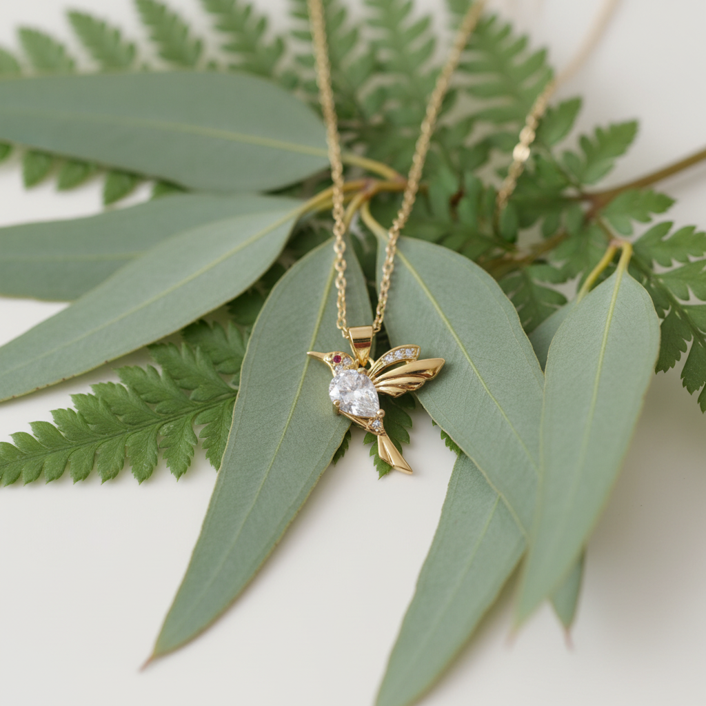 Gold Hummingbird Necklace