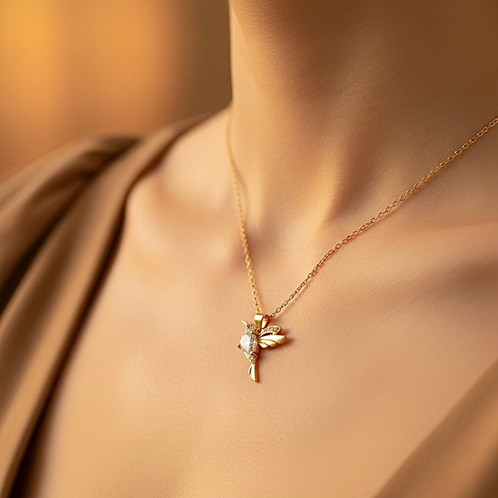 Gold Hummingbird Necklace