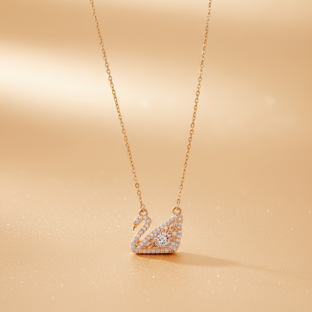 Rose Gold Swan Necklace