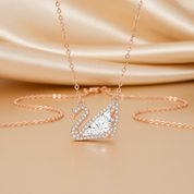 Rose Gold Swan Necklace