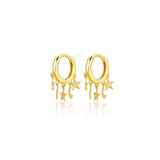 Gold Star Charm Huggie Earrings