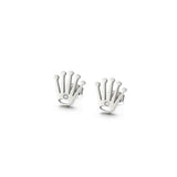 Silver Crown Stud Earrings
