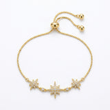 Gold Plated Crystal Star Bracelet – Adjustable