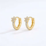 Petite 18ct Gold-Plated Czech Crystal Star Huggie Earrings