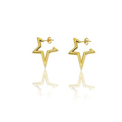18ct Gold Plated Statement Star Stud Earrings