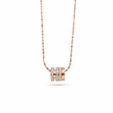 18ct Rose Gold Plated Crystal Love Ring Pendant Necklace