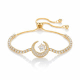Crescent Moon Crystal Tennis Bracelet