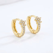 Petite 18ct Gold-Plated Czech Crystal Star Huggie Earrings