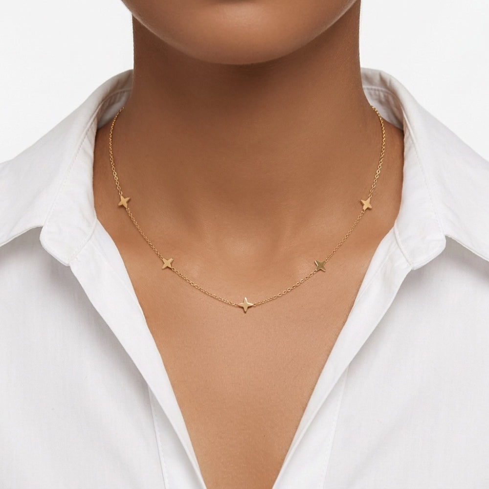 18ct Gold Plated Dainty Star Necklace