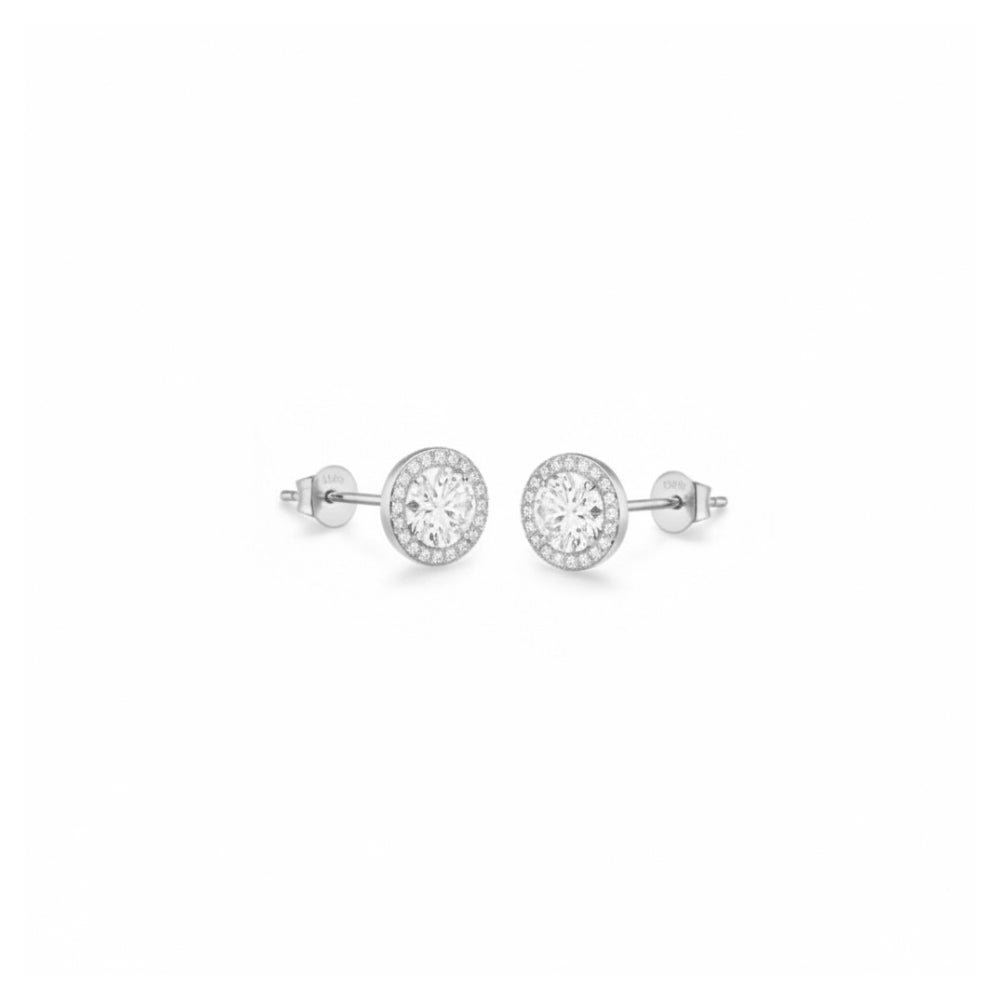 Silver diamond stud earrings 