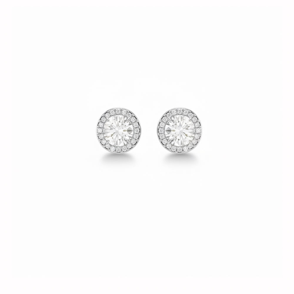 Lumière Halo Stud Earrings — Silver