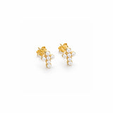 Pearl Cross Earrings