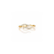 Crystal Wave Open Ring | Gold Vermeil