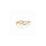 Crystal Wave Open Ring | Gold Vermeil
