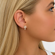 Pearl Cross Earrings