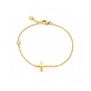 Dainty Gold Cross Bracelet