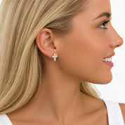 Pearl Cross Earrings