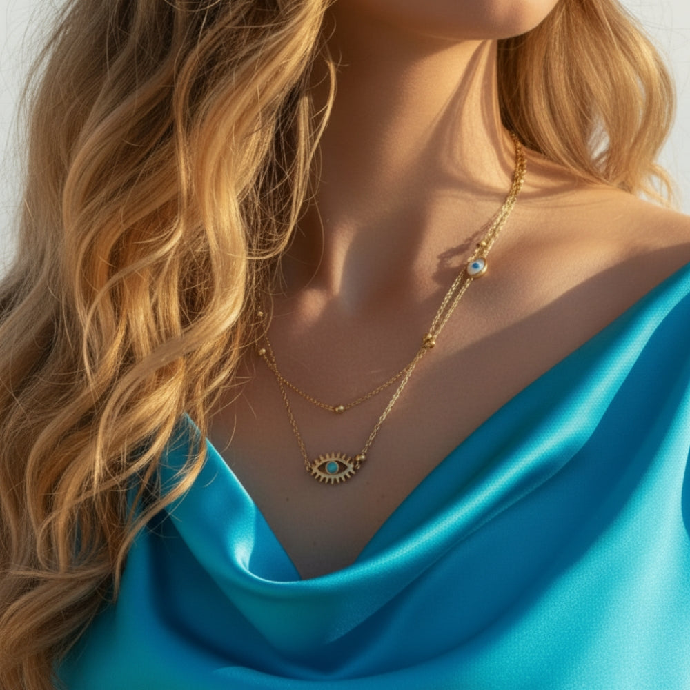 Evil Eye Layered Necklace