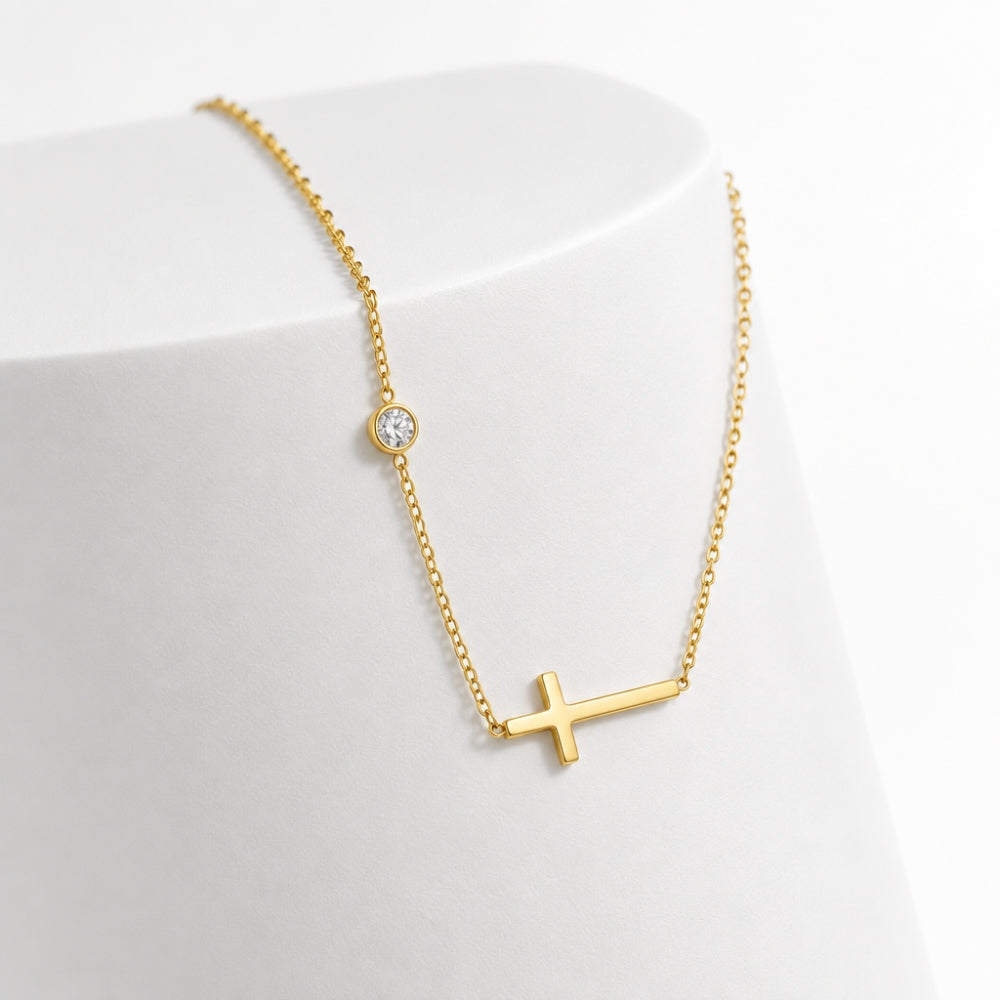 Dainty Gold Cross Necklace
