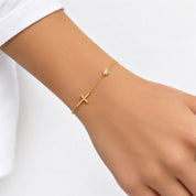 Dainty Gold Cross Bracelet
