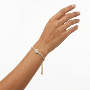 Gold Double Halo Tennis Bracelet