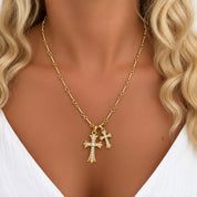 Double Cross Necklace