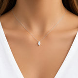 Marquise Crystal Sterling Silver Necklace