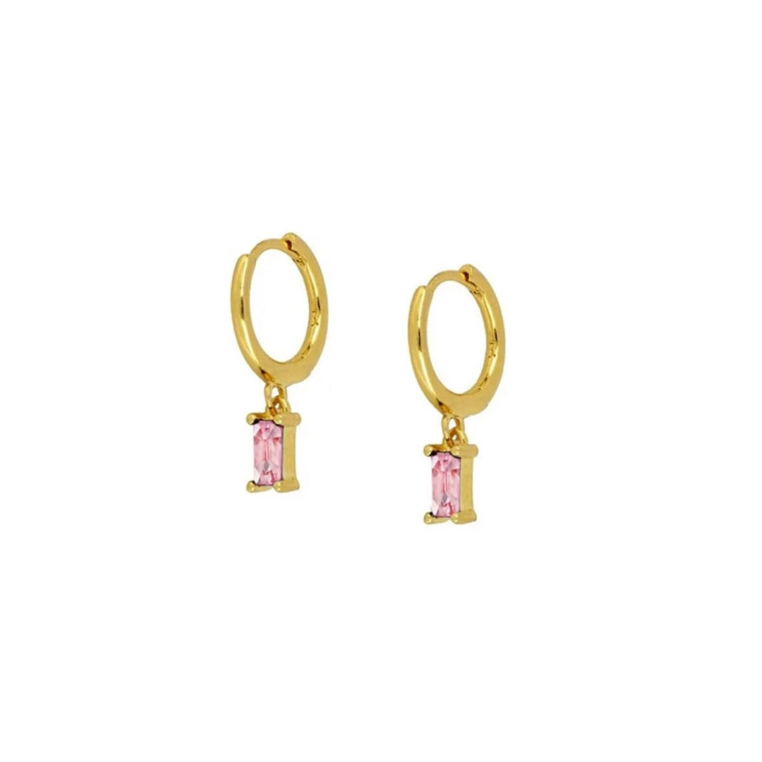 Pink huggie earrings 