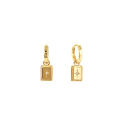 Gold rectangle huggie earrings 