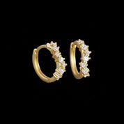 Gold Crystal Ring Huggie Earrings