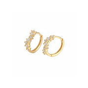 Gold Crystal Ring Huggie Earrings