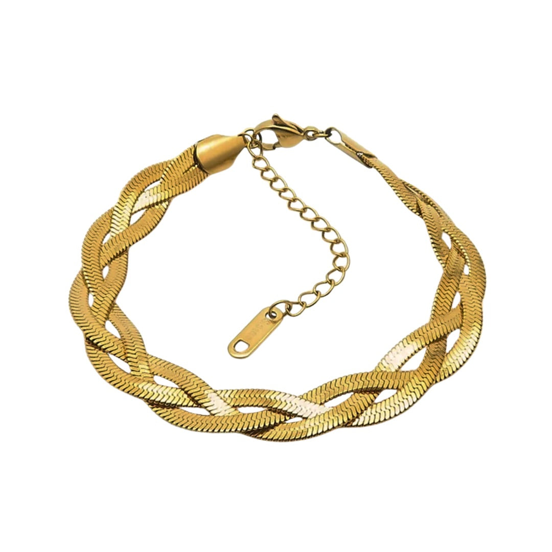 Gold snakeskin twist necklace 