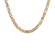 Snakeskin twist necklace mixed metal 